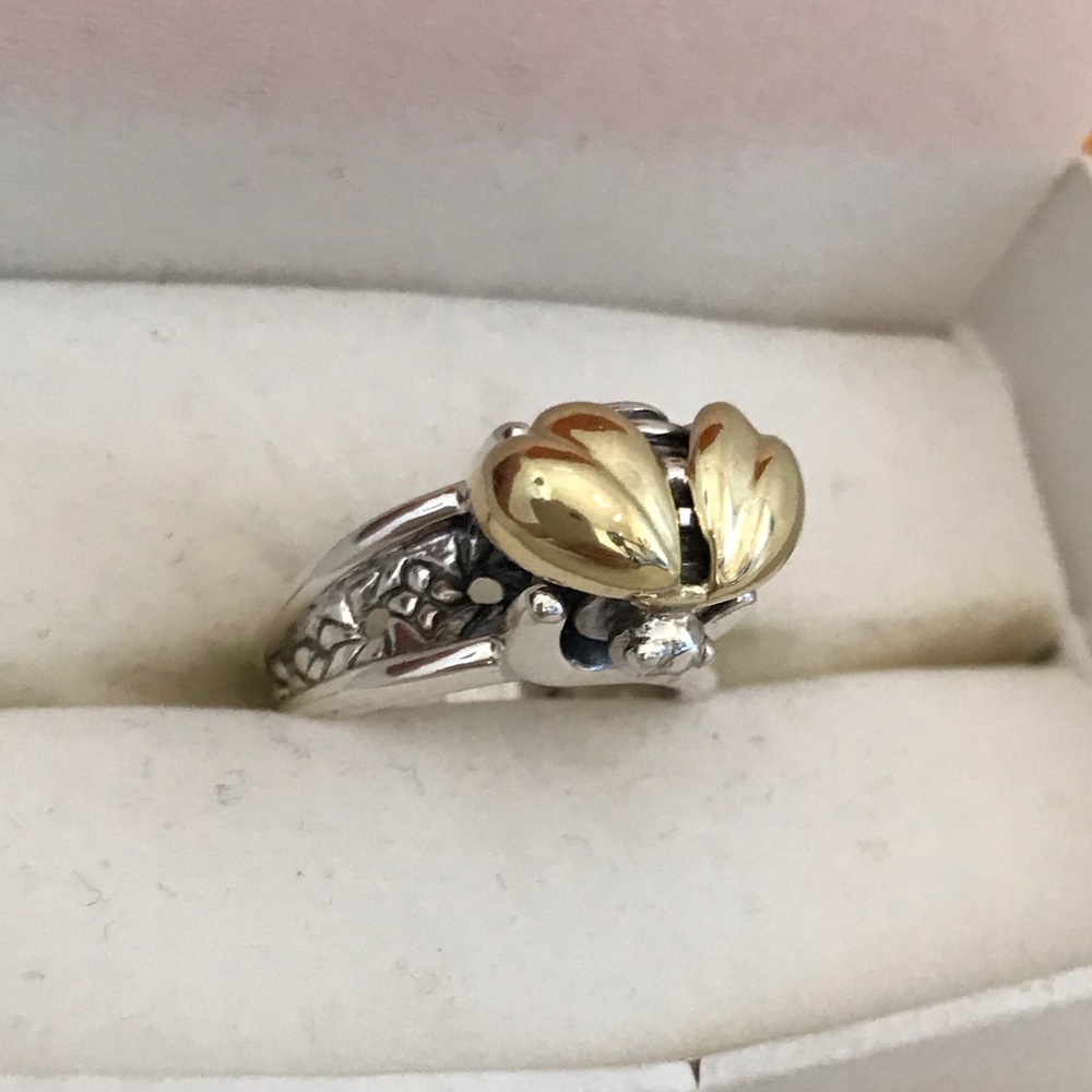 NWOT SAINT Sarah Jane Bee Ring 18k gold&sterling - Picture 6 of 10